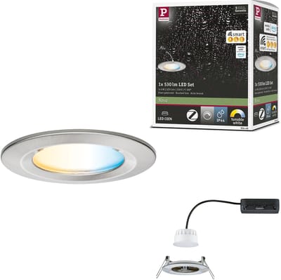 LED-inbouwlamp Nova Coin IP44 rond 78 mm Tunable White 6W 530lm 230V Staal geborsteld Aluminium