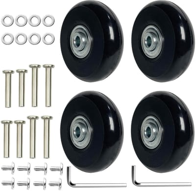 Set van 4 Vervangende Rubber Wielen voor Koffers - Universele Kofferwielen, Duurzame Vervangingswielen voor Reisbagage, Geschikt voor Diverse Koffers