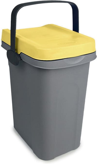 Afvalbakje aanrecht - 'Home Eco System' - Afvalscheiding - Afvalemmertje - Draaghengsel - 7 Liter - Geel
