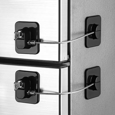 Veilige Deursloten voor Koelkast - Sterke Lijm zonder Boren, Ideaal voor Kinderen en Huisdieren, RVS Zinklegering, 2 Stuks