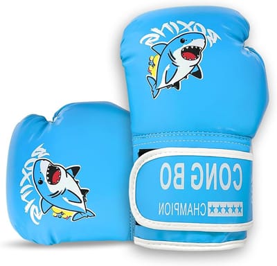 Boxhandschoenen voor Kinderen 5-14 Jaar, Trainingshandschoenen voor Bokszak, MMA, Muay Thai en Kickboksen, Blauw Kunstleer voor Jongens en Meisjes