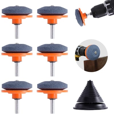 7-piece lawn mower blade sharpening tool set, universal wear-resistant lawn mower blade sharpener and lawn mower blade balancer, Geschikt voor lawn mower dull blade sharpener for electric drills and hand drills