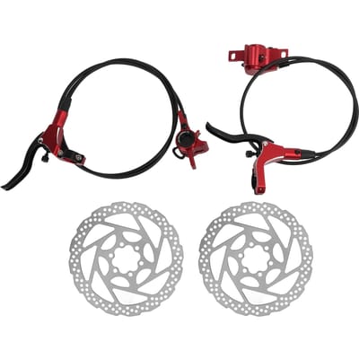 Fiets Schijfremset Laag Geluid Snelle Koeling Aluminiumlegering Schijfremmen voor MountainbikeRood black
