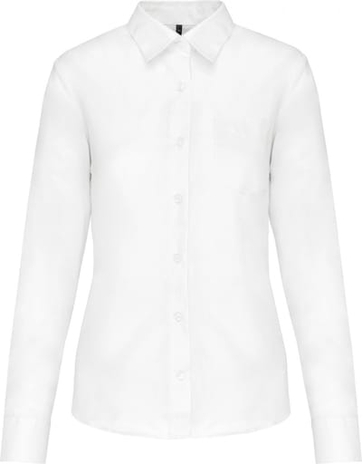 Kariban Overhemd in onderhoudsvriendelijk polykatoen-popeline dames K549 - White - S