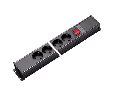 Martin Kaiser 6-Weg Schakelaar Power Strip AC166 Ingang/Uitgang (Europese Stekkerdoos) - 1153/6-2/sw