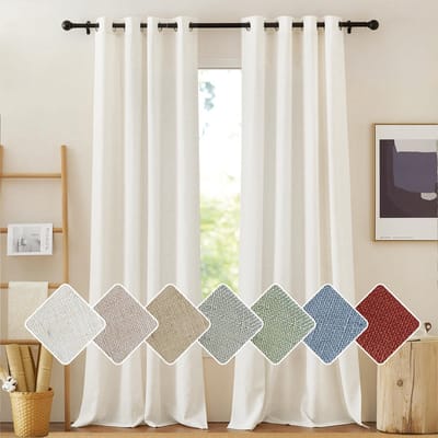 Dailygoods- Raamgordijnen Kant en Klaar 132x180cm - Transparante Gordijnen - Vitragegordijnen - 2 Stuks - Linnen - Veiligheidswaarschuwing