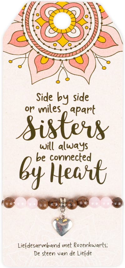 Liefdesarmband met rozenkwarts | Roze | Sisters