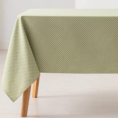 GAMUSI Waterafstotend jacquard katoenen tafelkleed met geometrisch patroon LOSAN - 140 x 100 cm - Groen