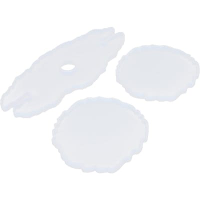 Lot de 3 moules en silicone pour casier à vin et dessous de verre, en époxy cristal irrégulier, à faire soi-même