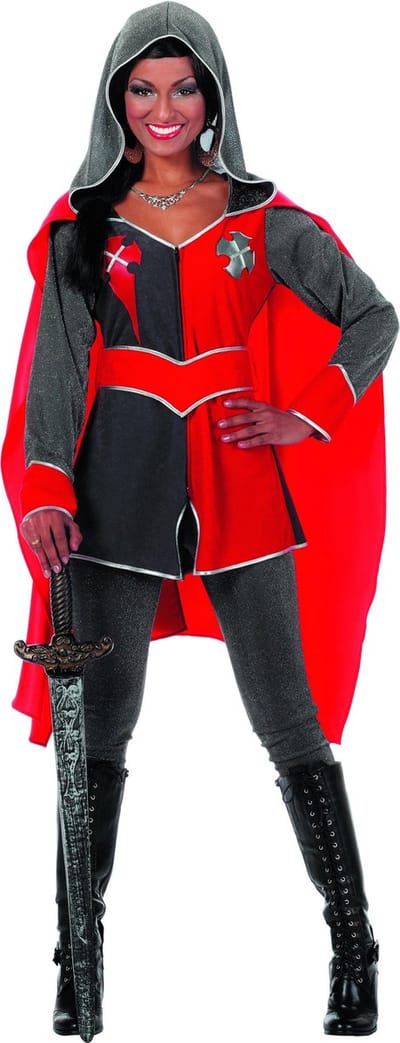 Ridderdame Gwen grijs/rood - Maat 38