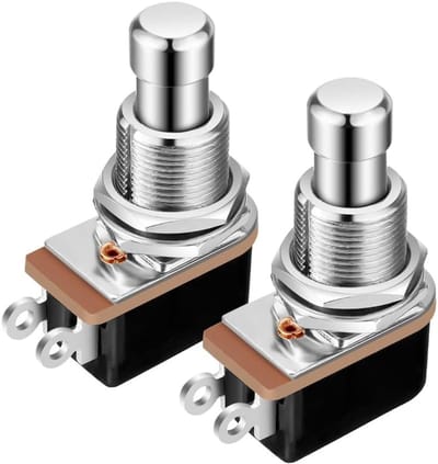 2 Stuks SPST Momentary Soft Touch Voetschakelaar - Normaal Open 2PIN Stomp Box Drukknop voor Gitaar Effectpedaal, Pedalen en Geluidseffecten