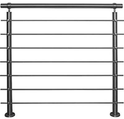 Roestvrijstalen balustrade voor balkon, terras en trap - 1,5 m met 7 horizontale stangen