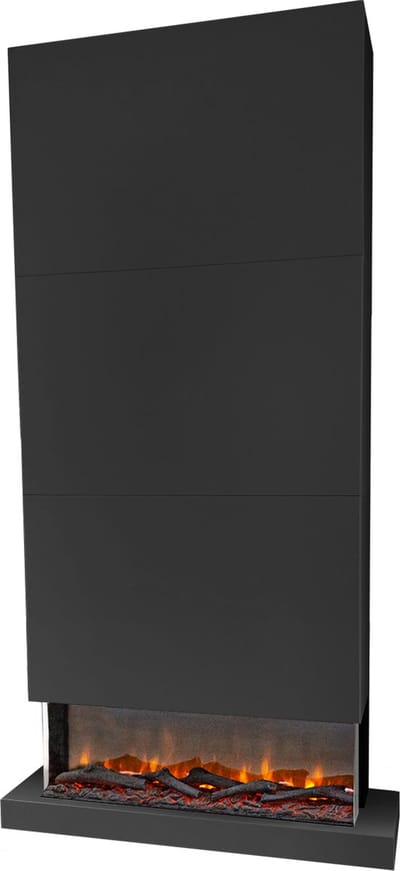 Xaralyn Elektrische wandhaard - Disegno 90XLB - zwart hout - 1400 Watt verwarming - met afstandsbediening - 3-zijdige elektrische haard - sfeerhaard
