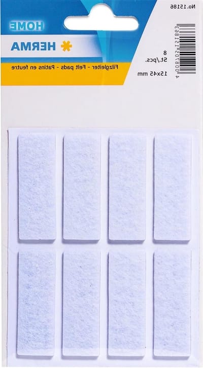 Vilten Glijders - Meubelbeschermers Vloer - Meubels Beschermen - Zelfklevend Permanent - 15 x 45 mm 6 stuks - Wit