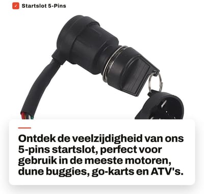 Dailygoods- Ontstekingsslot Universeel - 5-Pins Sleutelschakelaar - Geschikt voor Motorfiets/ATV - Duurzaam Kunststof/Metaal - Betrouwbare Kwaliteit - Contactslot