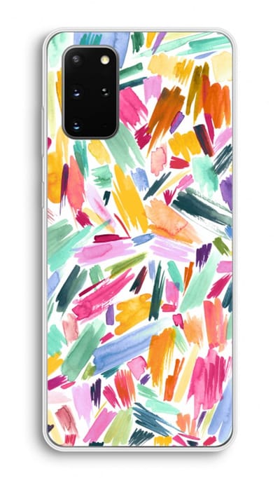 Hoesje geschikt voor Samsung Galaxy S20 Plus hoesje - Watercolor Brushstrokes - Soft Cover Telefoonhoesje - Bescherming aan alle Kanten en Schermrand