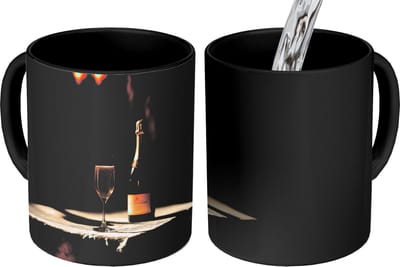 Magische Mok - Foto op Warmte Mokken - Koffiemok - Prosecco - Bubbels - Sfeervol - Drank - Magic Mok - Beker - 350 ML - Theemok