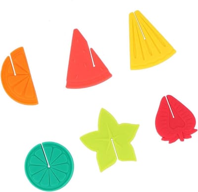 Pack van 6 Siliconen Fruit Design Glasmakers - Wijn Cocktail Marker - Glazen Kopjes Decoratie - Feestaccessoires voor Halloween, Kerst, Verjaardag en Bruiloft - Set van 6 Siliconen