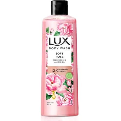 Lux Douchegel, Franse Roos Geur & Amandelolie Bodywash, Met Glycerine Voor Zachte & Stralende Huid, Parabenen Vrij, 245 ml