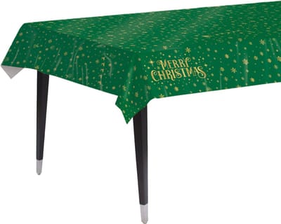 Q2P - Kerstversiering - Tafelkleed - Kerst Decoratie - Tafellaken - Plastic Tafelzeil - Groen - Tafelloper - 137*274 cm