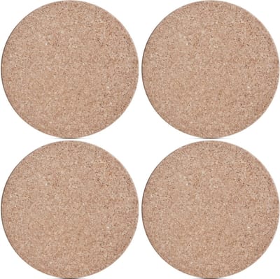 Zeller Kurken pannenonderzetters - 4x - rond - lichtbruin - D26 x H1 cm - Keuken en tafel - extra dik