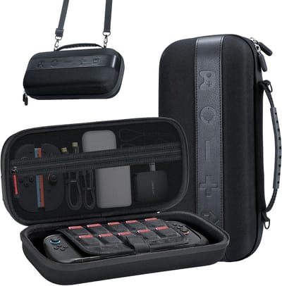 PromoHome Draagbare Beschermhoes voor Gaming Console - Robuuste Reisopbergtas met 20 Spelkaarthouders