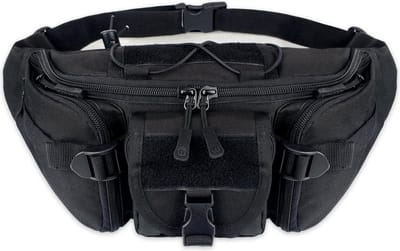 Heuptasje - Nylon Heuptas - Waterdicht - Grote Capaciteit - Crossbodytas - Voor Sport / Wandelen / Fietsen / Reizen / Vissen - Telefoontasje - Zwart - Duurzaam - Meerdere Compartimenten