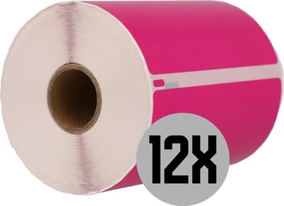 DULA Labels - Compatible met Dymo S0904980 labels - Roze - Grote verzendetiketten - 12 rollen - 104 x 159 mm - 220 labels per rol
