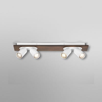 OSRAM DECOR SPOT MERCURY, 4 x 3,4W, 920lm, hout-look, wit, spot, verstelbare koppen, veelzijdig gebruik, interieurspot, vervangbare ledlampen, warm witte lichtkleur, GU10