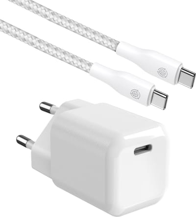 30w GaN Charger + usb C kabel - Oplader met Fast Charge - Usb C adapter 30w - Kleine usb C stekker + Oplaadkabel usb C - 1 meter