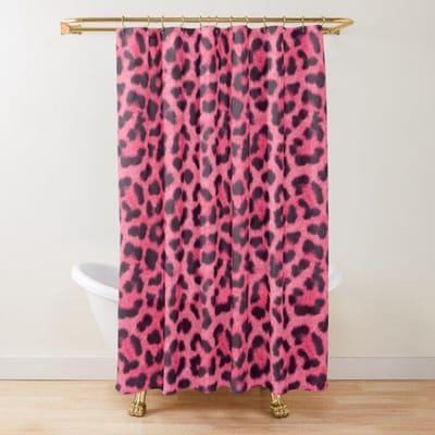 Luipaardprint Douchegordijn Bruin Badkamer Gordijn Wilde Safari Dieren Krachtige Badkamer Set voor Mannen Panthera Badkamer Decoratie Set W90xH180cm