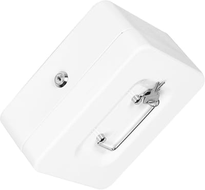 Brandwerende Doos - Metalen Kluis - Documenten Opbergen - Grote Capaciteit - 25 x 20 x 9 cm - Wit