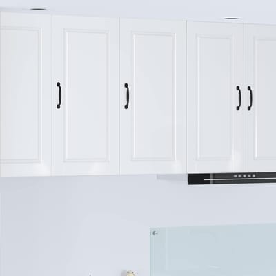 vidaXL - Wandkast - PORTO - Hoogglans - wit - 40 - x - 31 - x - 80 - cm - Bewerkt - hout