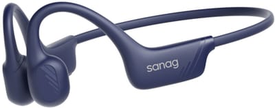 Sanag Open-Ear headphone - Sport Koptelefoon – IPX7 Waterdicht - Air Conduction 2.0 - 9 uur Batterij - Bluetooth 5.3 - Magnetisch Opladen - Titanium Frame - Blauw