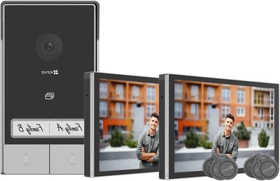 Videofoon met 2 Schermen - Deurintercom Kit - Toegangscontrole Huis - Persoonsdetectie - 2x 7 inch Scherm - Wit