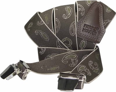 Pierre Mouton Paisley Bretel - Bretels - Volwassenen - Heren - Bruin - 120cm - 3 brede clips - M - L