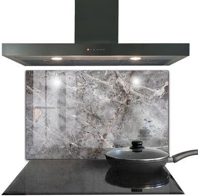 Tulup Achterwand Keuken - Graniet Marmer Steen Spatplaat Keuken - 100 x 70 cm - Grijs Glas Achterwand Keuken - Texturen en Patronen Keuken Achterwand - Kookplaatachterwanden - Kookplaat achterwand