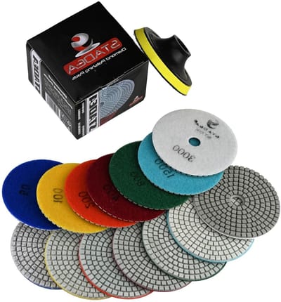 Diamant Polijstpads - Polijstset Steen - Oppervlakken Behandelen - Nat/Droog Gebruik - 4 Inch Set - Niet Van Toepassing