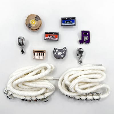 Nieuw 1 Set/10 Stuks Muzikaal Veterschoen Schoenbedeltje Afneembaar Leuke Cartoon Muziekinstrument Schoenaccessoires voor Sandalen en Gaten Schoenen white