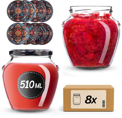 KADAX Amphorapot 82 mm 510 ml + deksel 82 mm Geborduurd