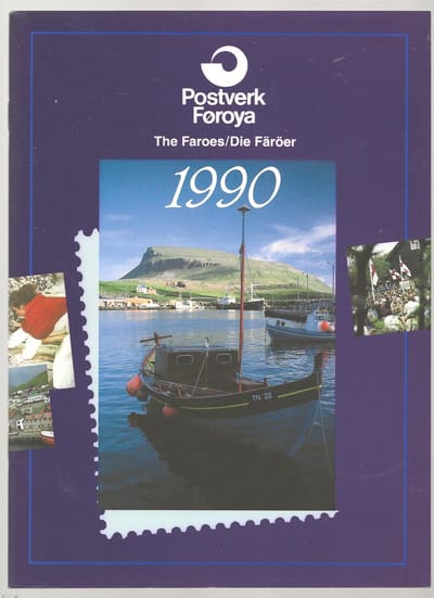 FOTOBOEK MET POSTZEGELS FARÖER EILANDEN 1990