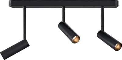 QAZQA kate - Moderne Plafondspot | Spotje | Opbouwspot - 3 lichts - L 50 cm - Zwart - Woonkamer | Slaapkamer | Keuken