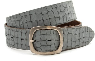 Dames jeans riem grijs - 4 cm breed - Leer - Jeans riem - Casual - Maat 80