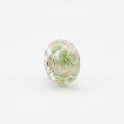 Quiges - Glazen - Kraal - Bedels - Doorzichtig - Groene - Bloem - Bead Past op alle bekende merken - armband