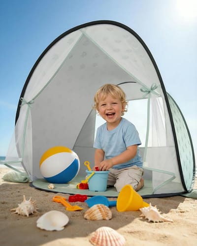 Strandtent voor Baby's - Pop-up Strandtent - UPF 50+ UV-Bescherming - Automatische Opbouw - Inclusief Draagtas & Haringen