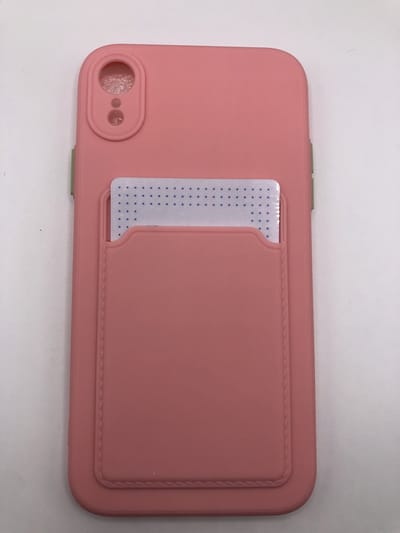 TPU back cover met vakje voor pasje - Geschikt voor Appel iPhone XR - Roze