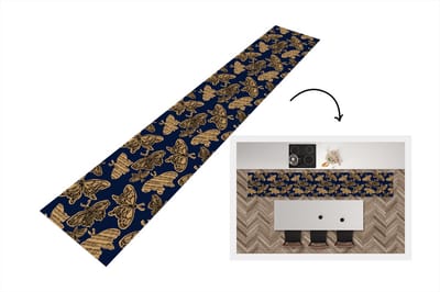 Keukenloper - Loper keuken - Patroon - Muziek - Vlinders - 300x50 cm - Keukenloper vinyl