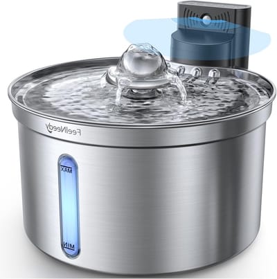 Draadloze Kattenwaterfontein met Beweging Sensor, 3.5L Roestvrijstalen Waterfontein, Oplaadbare en Vaatwasmachinebestendig voor Gezonde Hydratatie