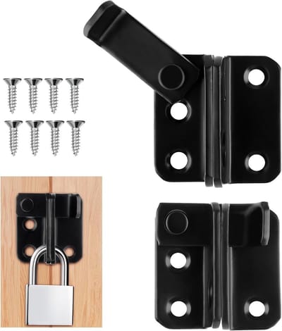 2 Stuks Vergrendelbare Deursluitingen, Kleine Latch Lock, 2-in-1 Deurslot voor Tuindeuren, Ramen en Poorten van Roestvrij Staal met Sleuf voor Sleutel