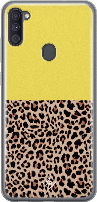 Casimoda® hoesje - Geschikt voor Samsung A11 - Luipaard Geel - Backcover - Siliconen/TPU - Geel